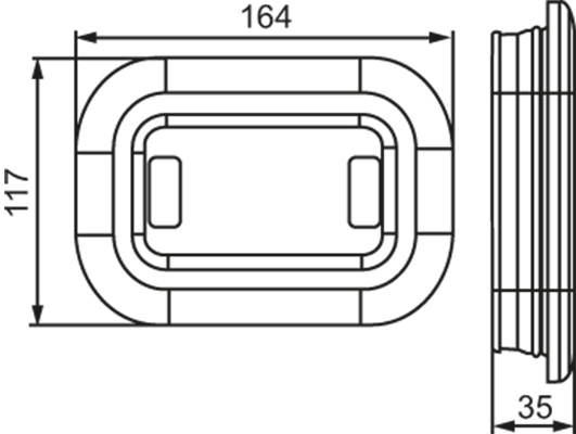 Reverse Light 12/24V, 164x117mm