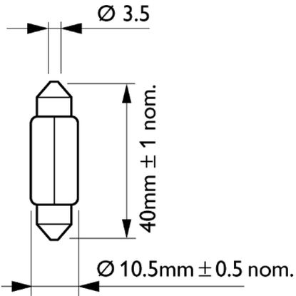 Bulb, interior light 5W SV8,5 T10,5x42