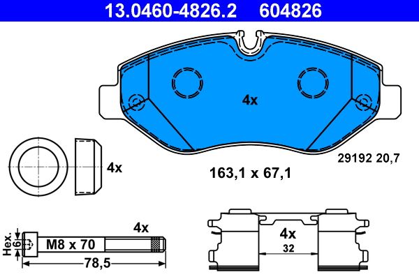 Brake Pad Set, disc brake MERCEDES-BENZ - 004 420 6720