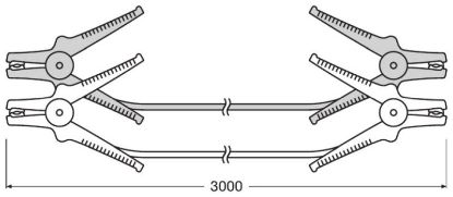 Jumper Cables BatteryStart 3m 16mm2 300A peak 150A pidev AL/CU
