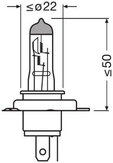 Bulb, spotlight H19 65/55W 12V PU43T-3
