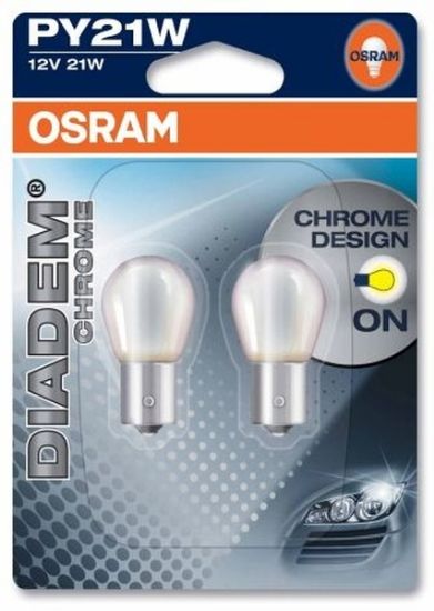 Bulb, direction indicator PY21W BAU15s Diadem Chrome 2tk
