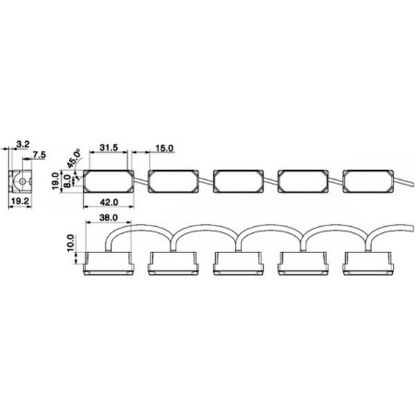 Daytime Running Light Set LEDayFlex II, 5xLED, 24V
