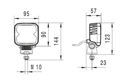 Reverse Light 1200lm, ECE-R23, 0.8m kaabel, 9-33V