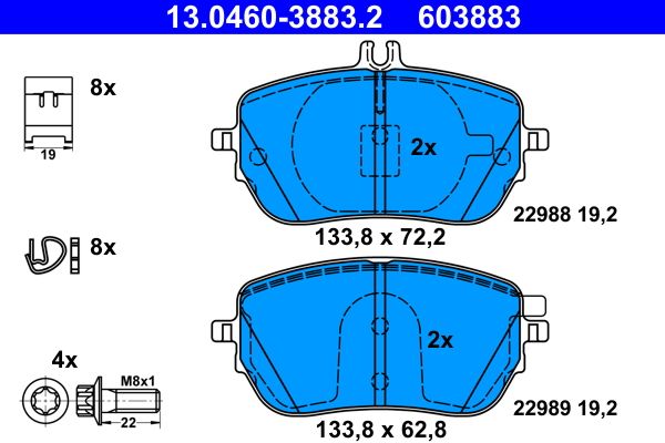 Brake Pad Set, disc brake MERCEDES-BENZ - 000 420 51 03