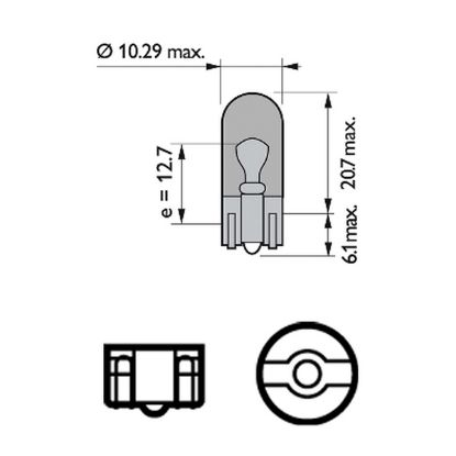 Bulb, direction indicator WY5W W2.1X9.5D T10 AMBER Bulb, direction indicator WY5W W2.1X9.5D T10 AMBER