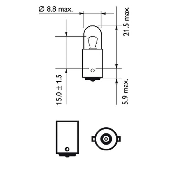 Bulb, direction indicator T4W BA9S