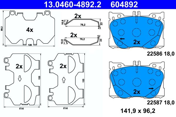 Brake Pad Set, disc brake MERCEDES-BENZ - 000 420 90 03