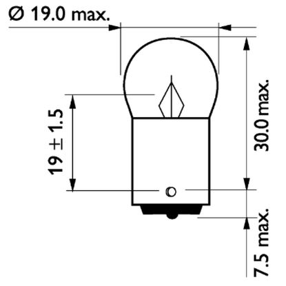 Bulb, direction indicator R5W BA15D Bulb, direction indicator R5W BA15D