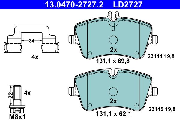 Brake Pad Set, disc brake MERCEDES-BENZ - 003 420 26 20