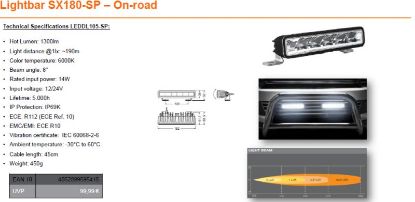 Spotlight LIGHTBAR SX180-SP, 14W, Ref.10, 182mm