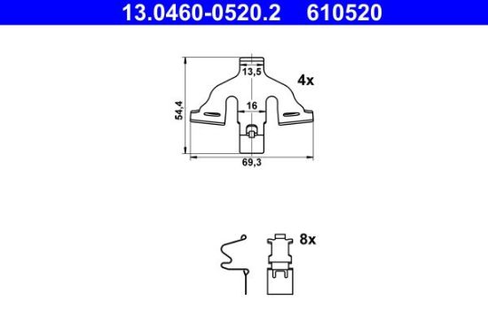 Accessory Kit, disc brake pad -