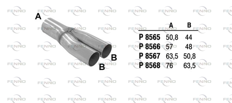Exhaust Pipe, universal Y-57*48/48
