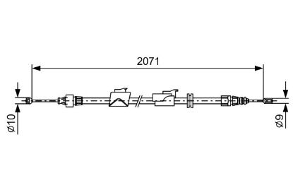 Cable Pull, parking brake FORD - 1 545 340