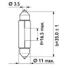Bulb, licence plate light C5W SV8,5 11x35mm