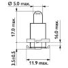 Bulb, instrument lighting 1.2W BAX8,5d/2 Yellow