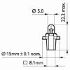 Bulb, instrument lighting 1,2W BAX10S BLACK