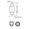 Bulb, interior light 15W SV8,5 T15X43