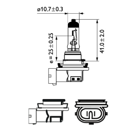 Bulb, spotlight H8 35W PGJ19-1 WhiteVision Ultra 1tk