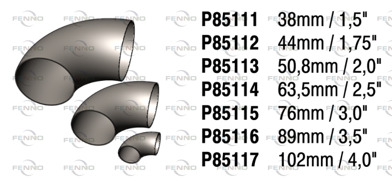Exhaust Pipe, universal 89 mm