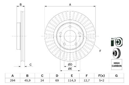 Brake Disc PSA - 16 063 757 80