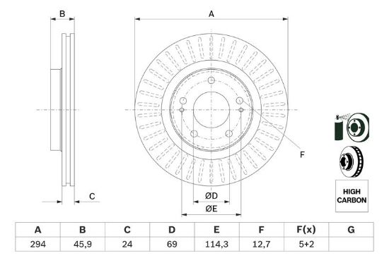 Brake Disc PSA - 16 063 757 80