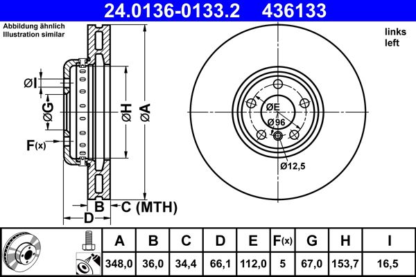 Brake Disc BMW - 34 11 6 860 911 - vas.