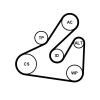 Water Pump + V-Ribbed Belt Kit -