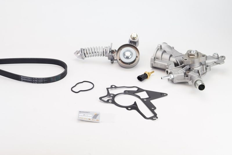Water Pump + V-Ribbed Belt Kit -