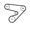 Water Pump + V-Ribbed Belt Kit -