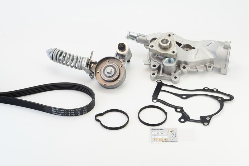 Water Pump + V-Ribbed Belt Kit -