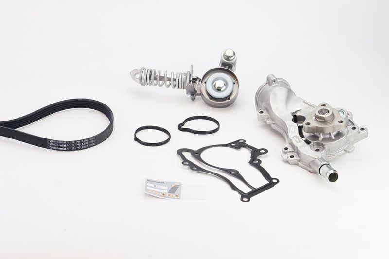Water Pump + V-Ribbed Belt Kit -