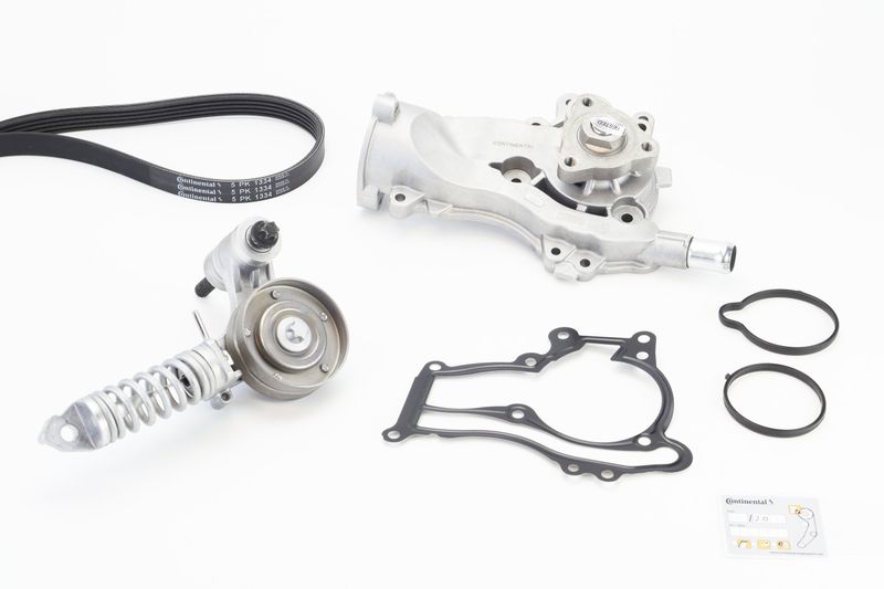 Water Pump + V-Ribbed Belt Kit -
