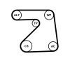 Water Pump + V-Ribbed Belt Kit -