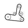 Water Pump + V-Ribbed Belt Kit -