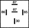Relay, main current 12V 40A (topelt 87), kaitsmeta