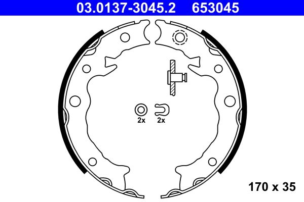 Brake Shoe Set, parking brake SUBARU - 03.0137-3045.2