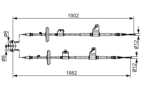 Cable Pull, parking brake -