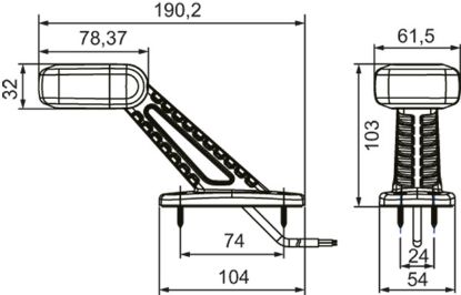 Clearance Light Parem, pun/valg/koll, 10-30V, 190x54x103mm
