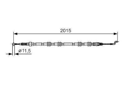 Cable Pull, parking brake VAG - 7H3 609 701 H