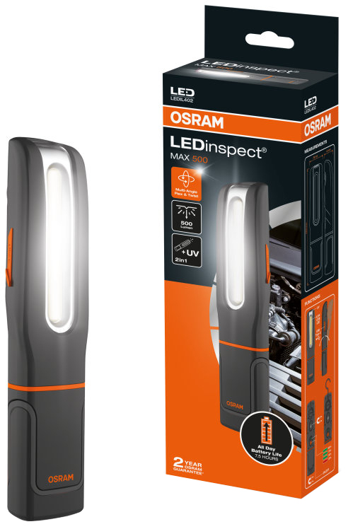 Hand lamp MAX500 laetav 500lm + UV lamp