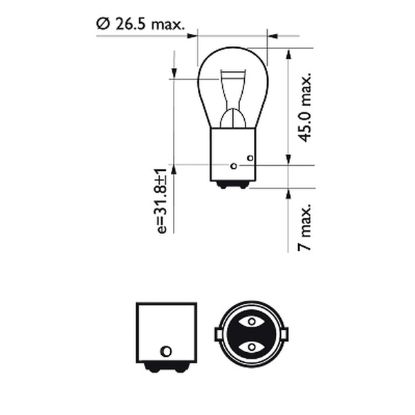 Bulb, stop/tail light P21/4W BAZ15D