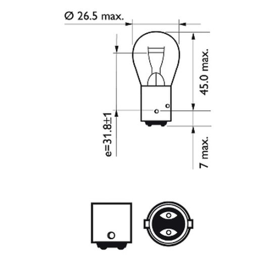Bulb, stop/tail light P21/4W BAZ15D