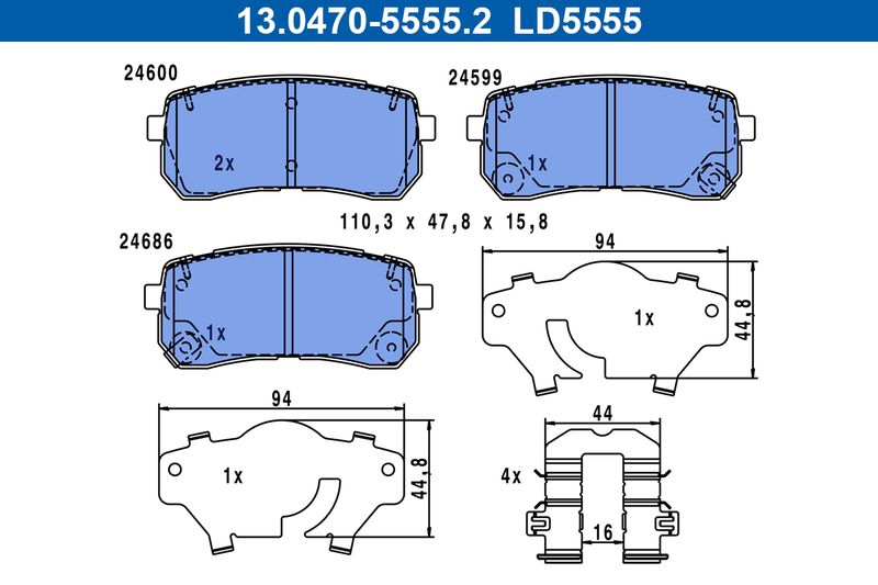Brake Pad Set, disc brake Piduriklotsid, ketaspidur Ceramic
