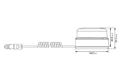 Strobe-type Beacon Magnetiga, R65, ADR, 10-30V