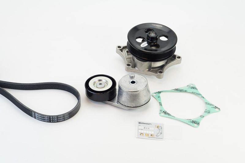 Water Pump + V-Ribbed Belt Kit - Water Pump + V-Ribbed Belt Kit -