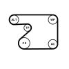 Water Pump + V-Ribbed Belt Kit -