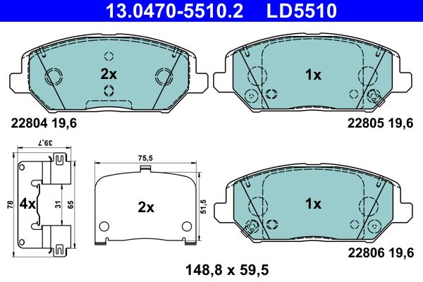 Brake Pad Set, disc brake - Brake Pad Set, disc brake -