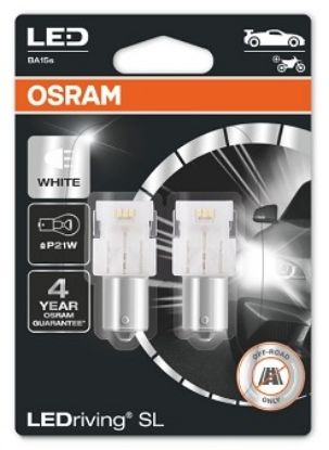 Bulb, daylight running/position light LED P21W BA15s 6000K 2tk