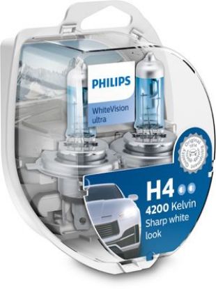 Bulb, spotlight H4 WhiteVision Ultra 2tk + W5W
